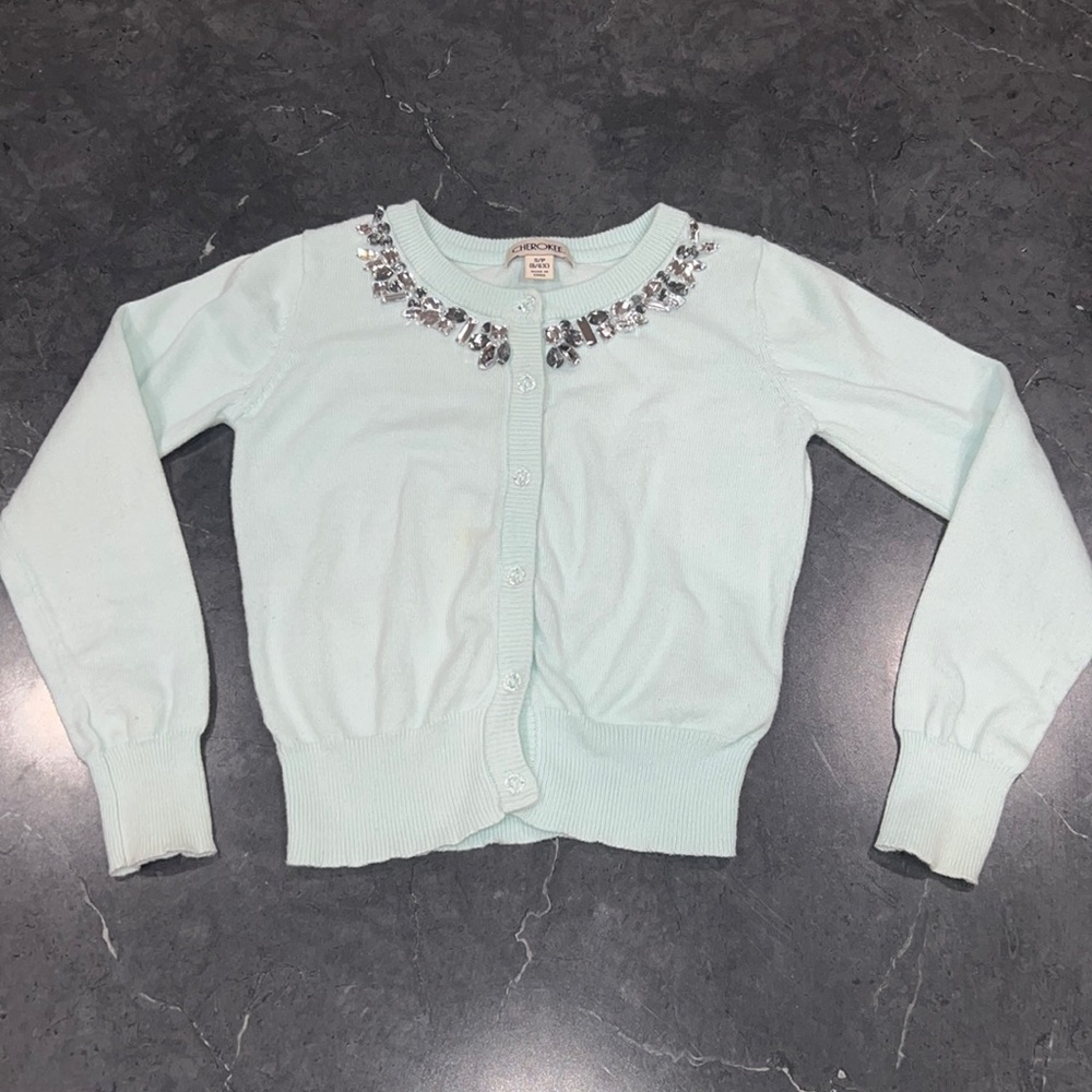 Baby blue cardigan size 6